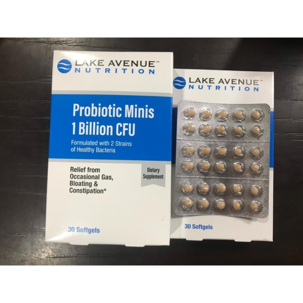 Viên Bổ Sung 1 Tỉ  Lợi Khuẩn Men Vi Sinh Hỗ Trợ Tiêu Hóa Lake Avenue Nutrition Probiotic Minis 1 Billion CFU 30 Viên