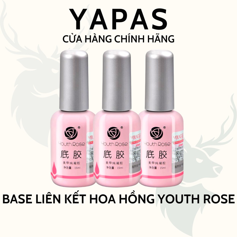 Base hoa hồng Youth Rose chính hãng, gel liên kết móng 15ml chuyên dụng cho dân làm móng