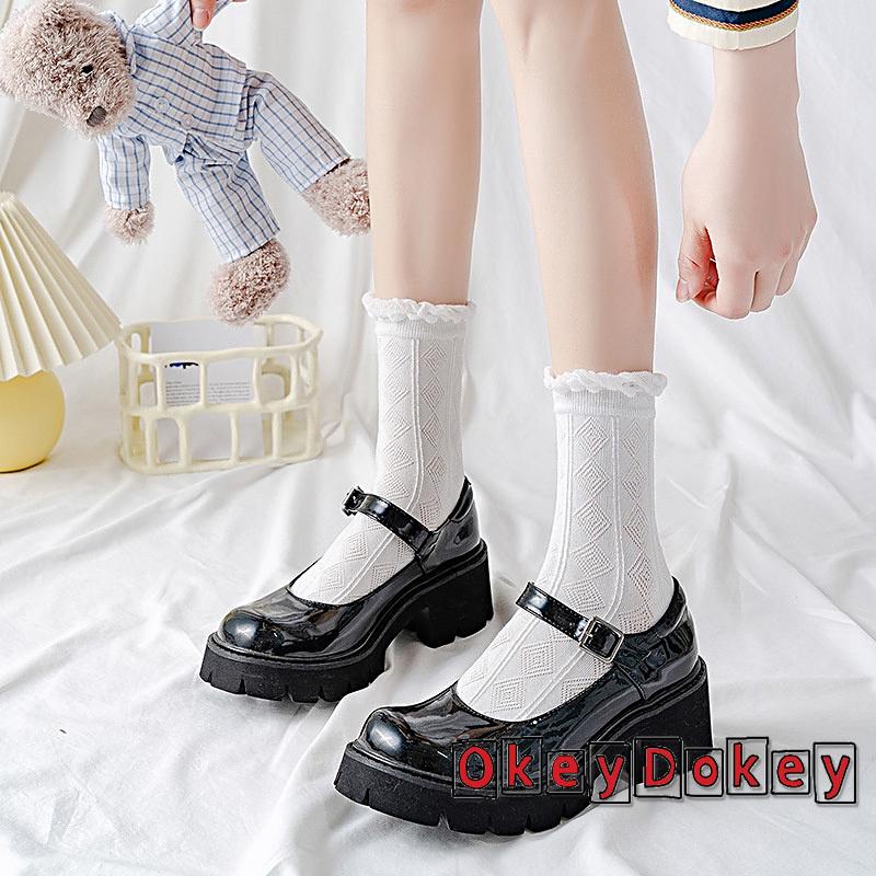 Vớ cotton màu trơn thời trang đơn giản xinh xắn dành cho nữ