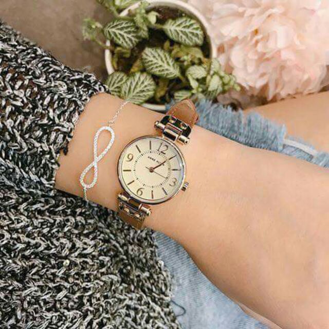 Đồng hồ nữ Anne Klein AK/9442CHHY dây da nâu 26mm