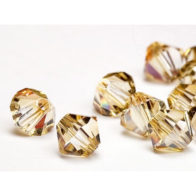 Hạt Pha Lê Swarovski 5328 - Size 4mm và 6mm - Màu 001GSHA Golden Shadow