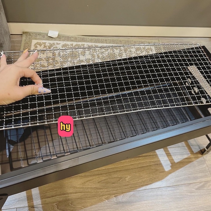 Bếp nướng than hoa loại dài, vuông, Bếp nướng ngoài trời cao cấp nhỏ gọn tiện ích, bếp nướng BBQ