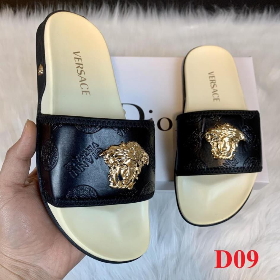 Dép versace  💖𝐅𝐑𝐄𝐄𝐒𝐇𝐈𝐏💖dép quai ngang, dép nam đế cao su Full size Nam mã DG09