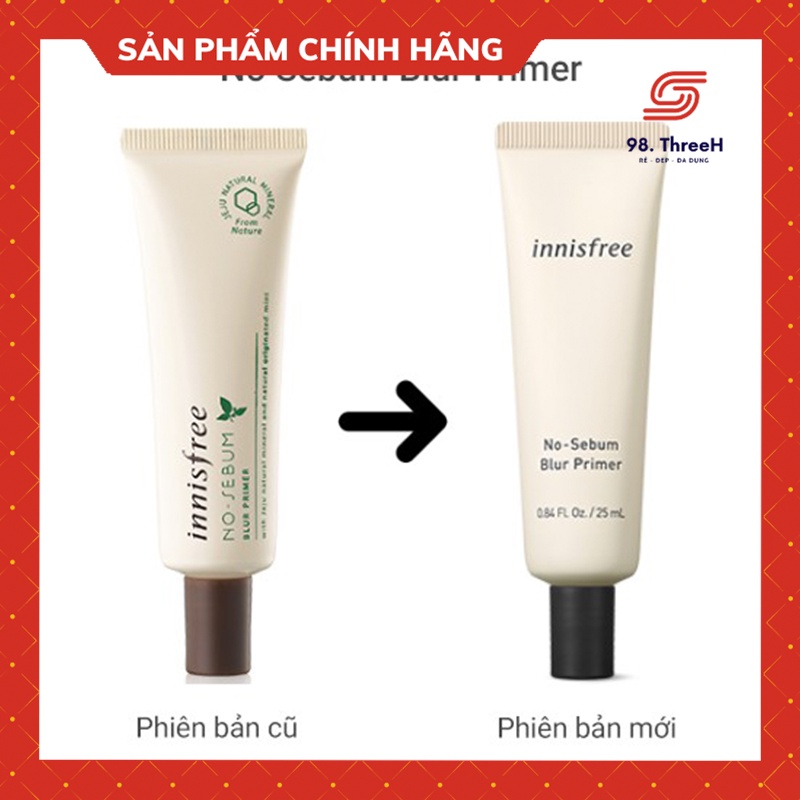 Kem lót kiềm dầu làm mịn innisfree No Sebum Blur Primer 25ml -98.ThreeH Cosmetic | BigBuy360 - bigbuy360.vn