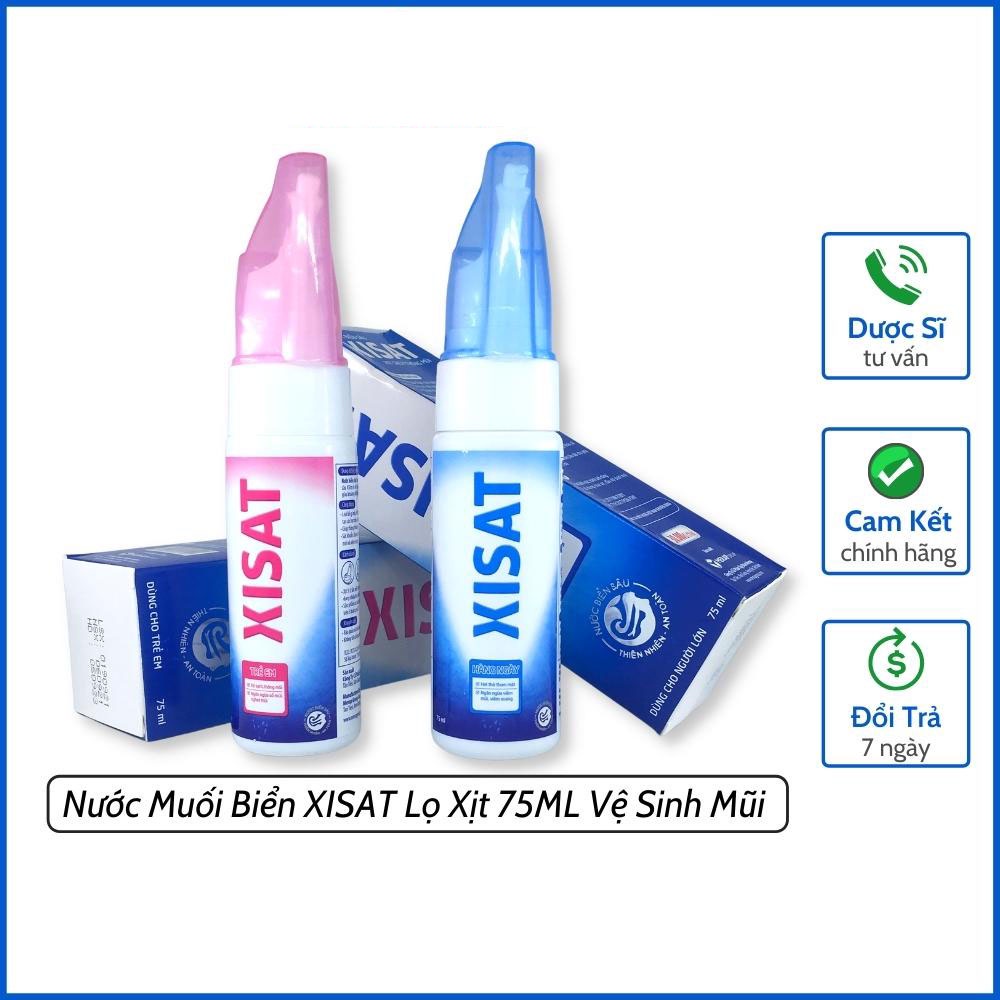 Nước Muối Biển Sâu Xisat Lọ Xịt 75ml, Nước Muối Biển Vệ Sinh Mũi Làm Sạch Bụi Bẩn, Thông Thoáng Mũi Ngừa Sổ Mũi