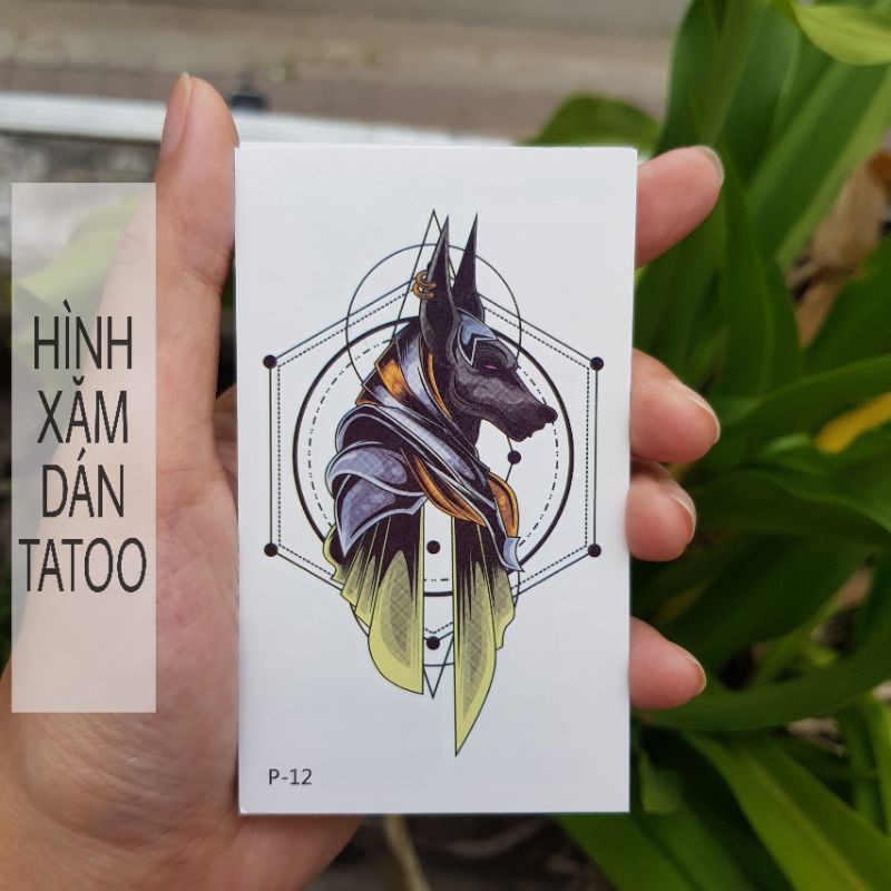 Hình xăm chó điệp viên p12. Xăm dán tatoo mini tạm thời, size &lt;10x6cm