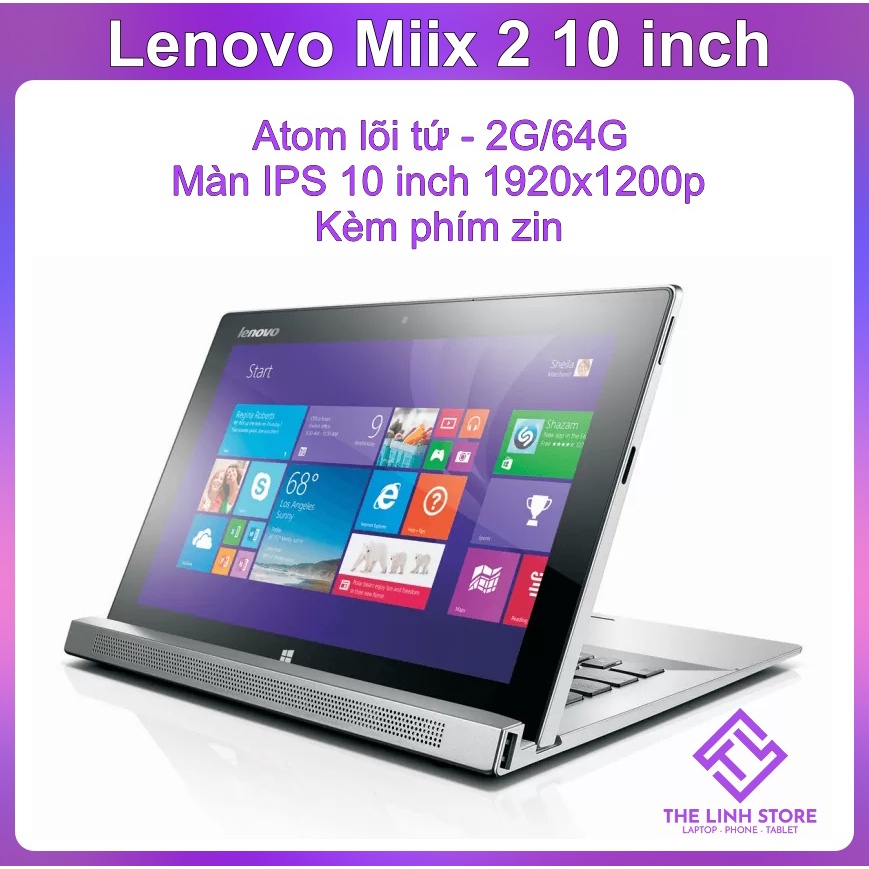 Laptop 2 trong 1 Lenovo Miix 2 10 inch WIN 8.1 - SSD 64G Kèm phím zin | WebRaoVat - webraovat.net.vn