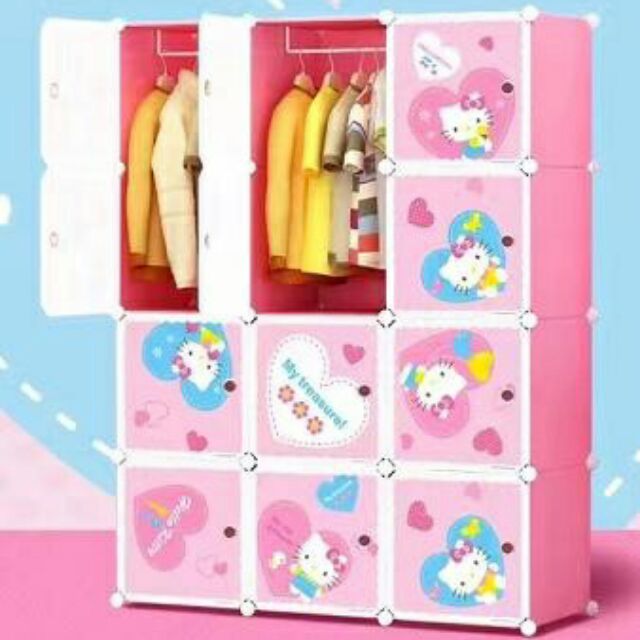 TỦ NHỰA LẮP GHÉP 12 NGĂN HELLO KITTY