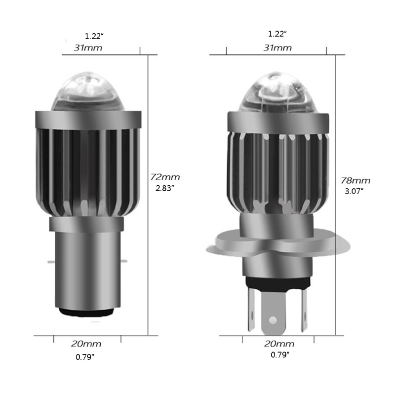 Bóng đèn pha LED 12-90V chống nước cho xe máy