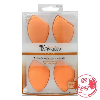 Bông mút tán kem nền Real Techniques Miracle Complexion Sponge cam siêu mịn (Mẫu Mới 2019)