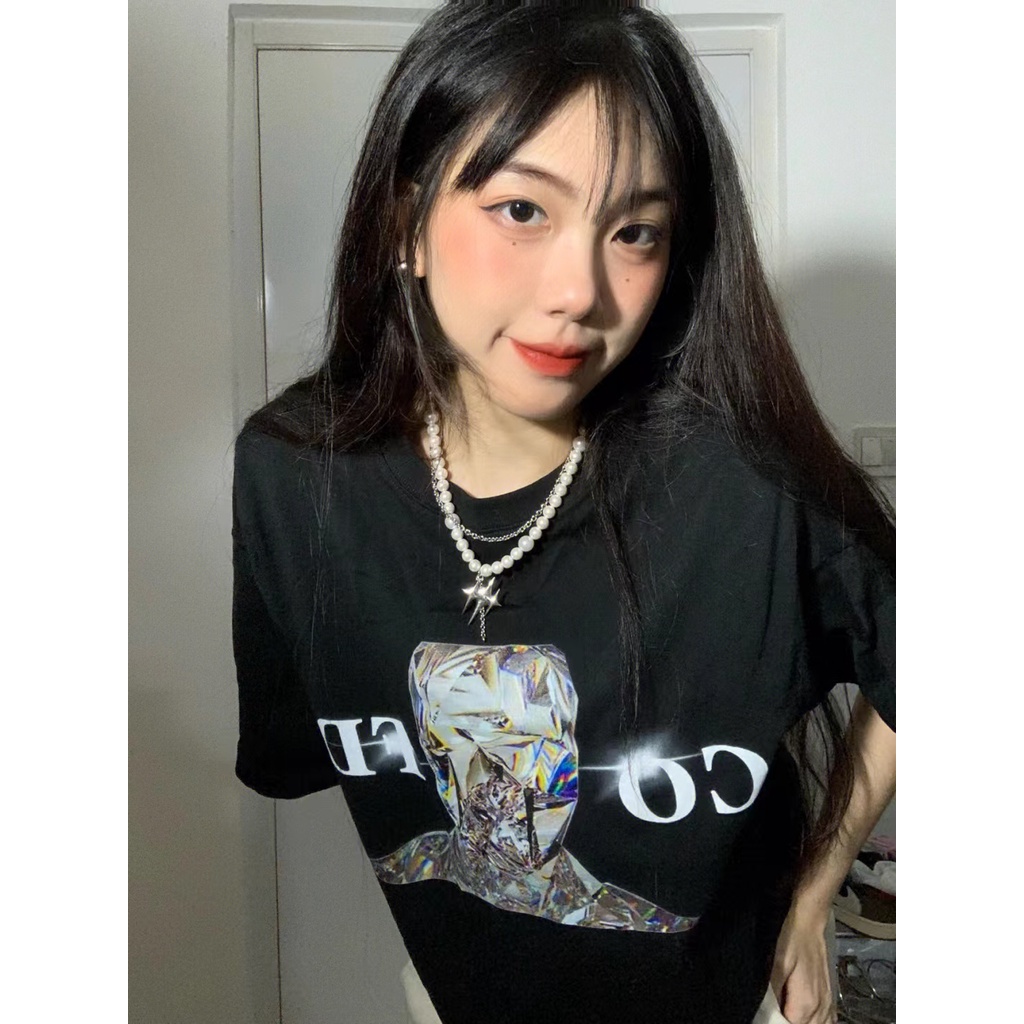 NRVP Áo Thun Nữ Oversize Cổ Tròn Thời Trang Hàn Quốc