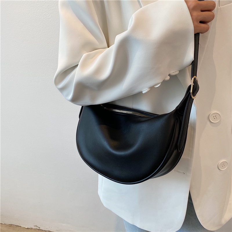 Túi Đeo Chéo JASMIN NOIR Da Pu Màu Trơn Đơn Giản Thanh Lịch Cho Nữ