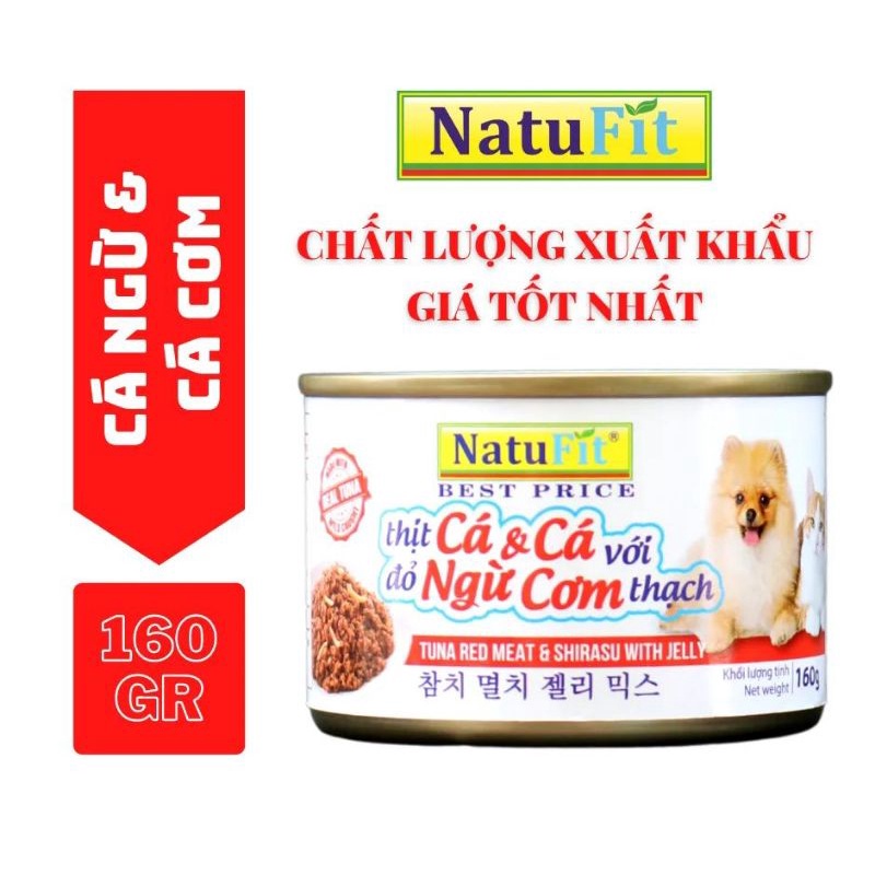 [HSD2023] PATE THẠCH CÁ NGỪ NATUFIT CHO CHÓ MÈO KÉN ĂN 160G