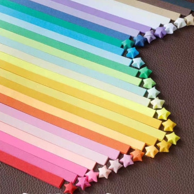 Set 540 Tờ Giấy Gấp Origami Ngôi Sao Nhiều Màu Trang Trí Sổ Lưu Niệm DIY