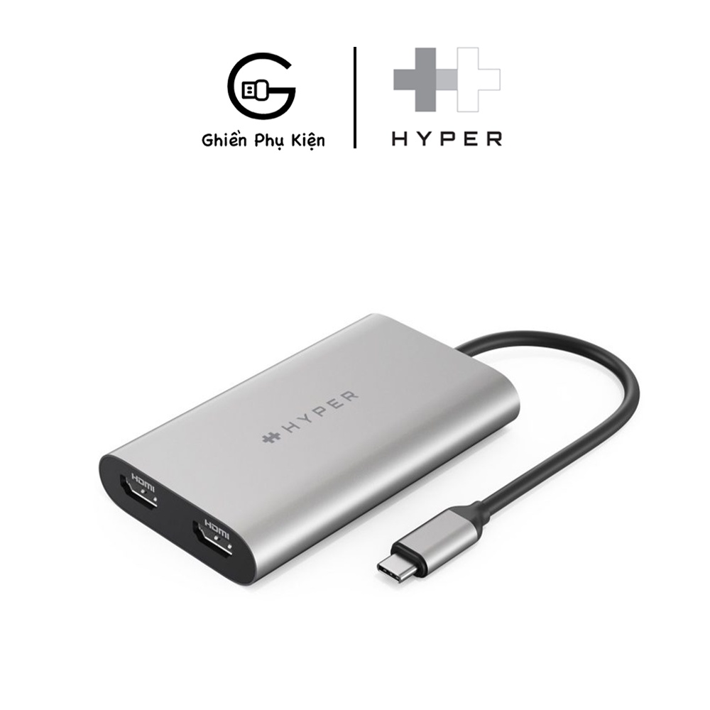 Cổng Chuyển HyperDrive Dual 4K HDMI 2 Màn Hình USB-C HUB For Macbook M1 - HDM1