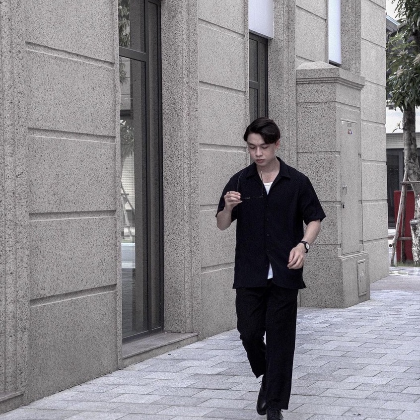 Áo sơ mi ngắn tay nam chống nhăn Highway (Menswear) Diego đen