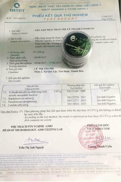 GEL HÚT MỤN HOẠT TÍNH THAN TRE LÊ THANH