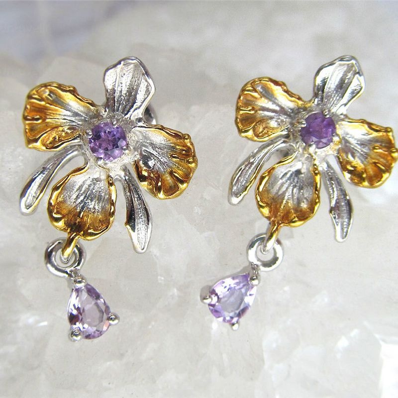 Bông Tai Mặt Hoa Thanh Lịch Phong Cách Retro Cho Nữ