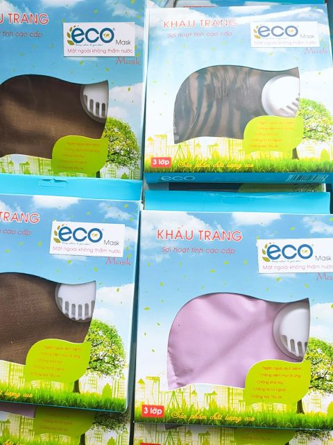Khẩu Trang Vải Sợi Hoạt tính ECoMask Mặt Ngoài Chống Nước - Có Van Thở | BigBuy360 - bigbuy360.vn