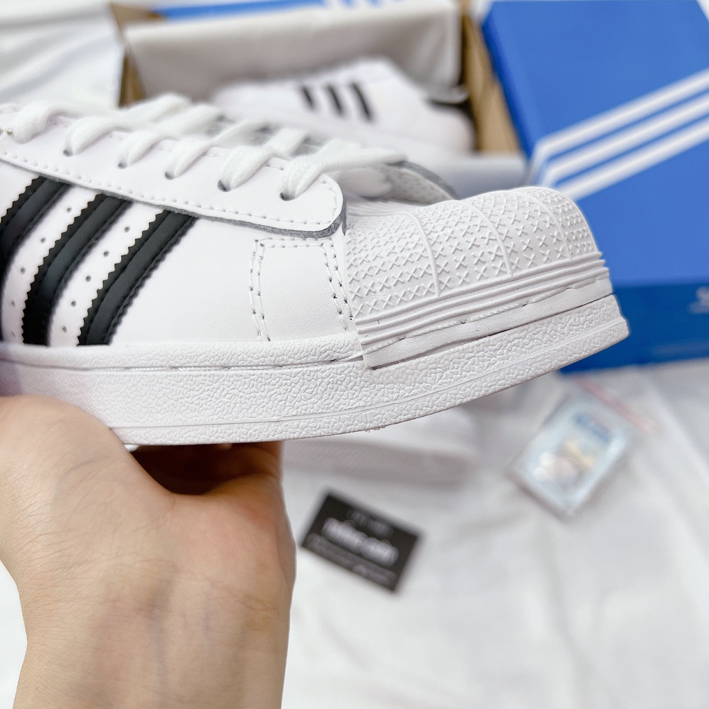 Giày Thể Thao Nữ Ngô Thắng Superstar Sò Trắng 3 Vạch