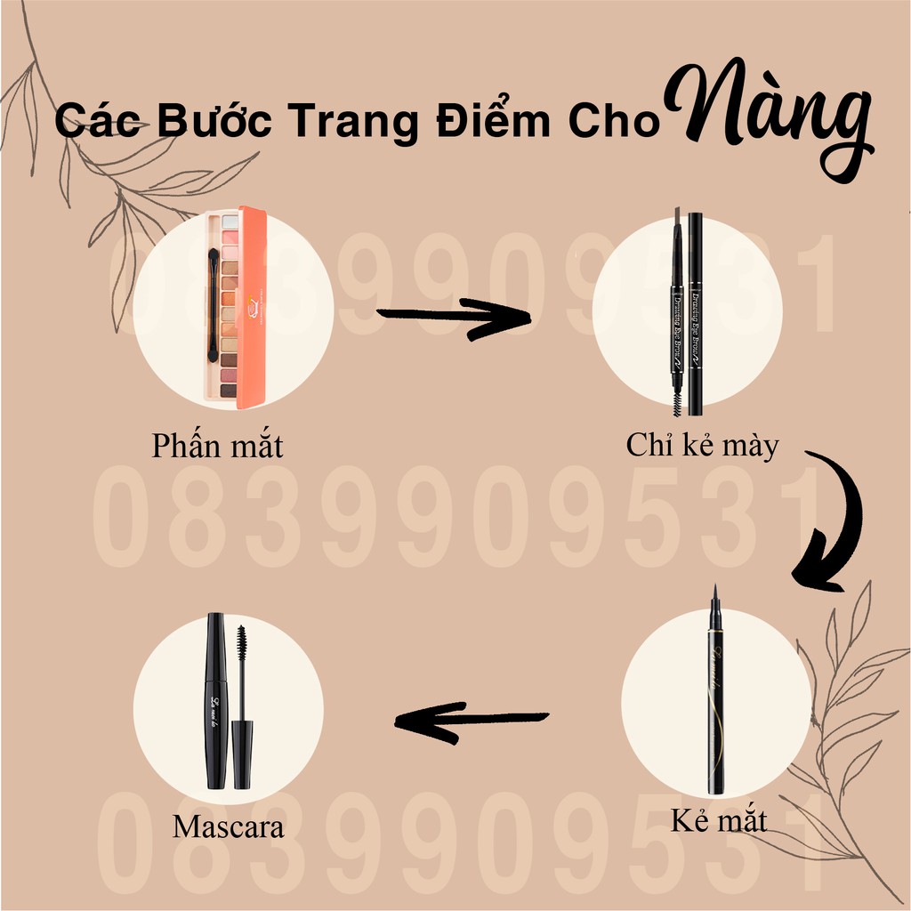 Bộ trang điểm mắt 4 món LAMEILA makeup thần thánh  Phấn mắt, Chì kẻ mày, Bút dạ kẻ mắt, Mascara ZOHA