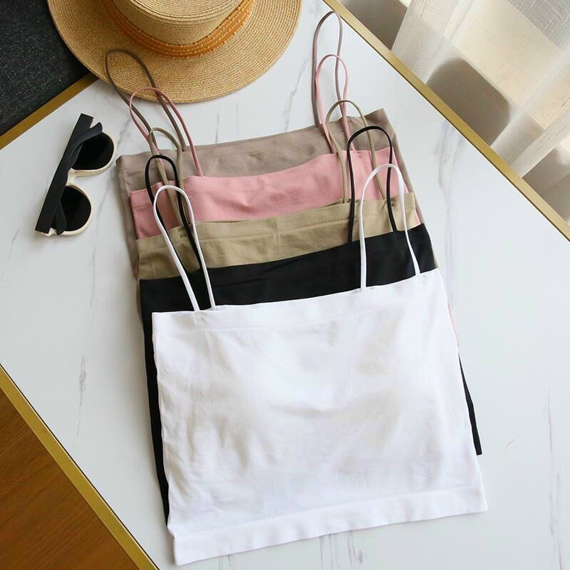 [HOT 2022] Áo bra cotton trơn cao cấp lót vest ngang ngực dạng ống 2 dây có miếng lót ngực AB/403 | BigBuy360 - bigbuy360.vn