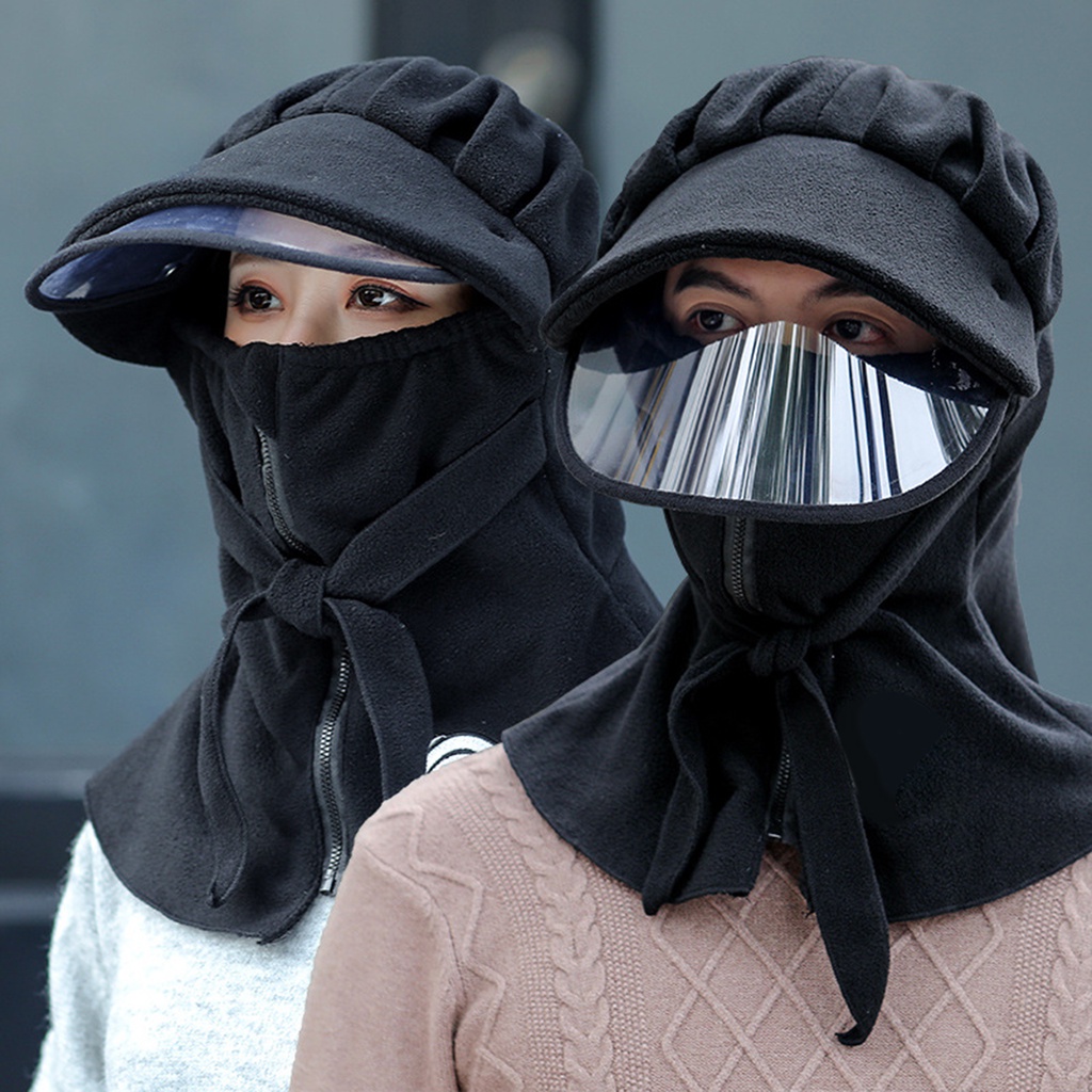 Mũ trùm đầu có khẩu trang che phủ mặt chống gió giữ ấm mùa đông cho nam và nữ