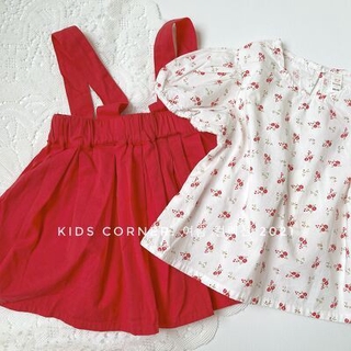 Set áo yếm hoa nhí đỏ