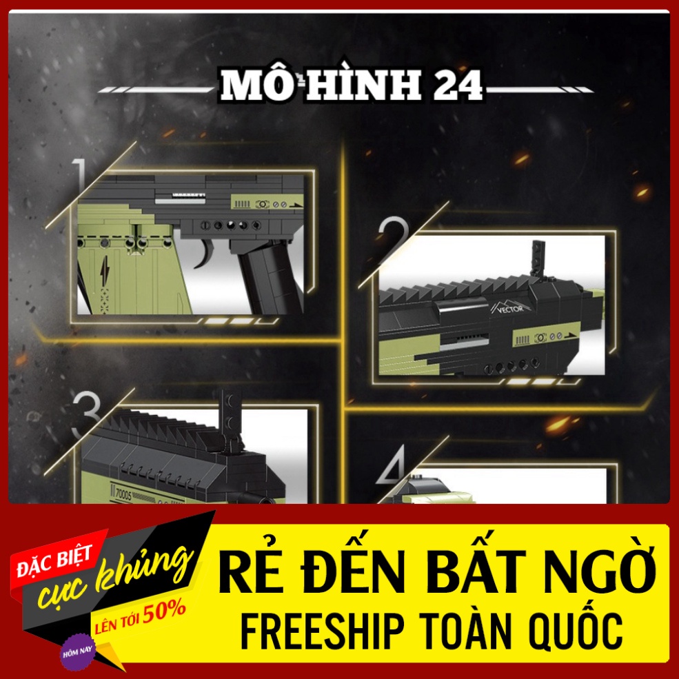 HỎA TỐC  MÔ HÌNH ĐỒ CHƠI LẮP RÁP LEGO súng VECTOR scar mk14 m416 Đồ chơi lắp ráp Mô Hình PUBG BLOCKS 70002 f