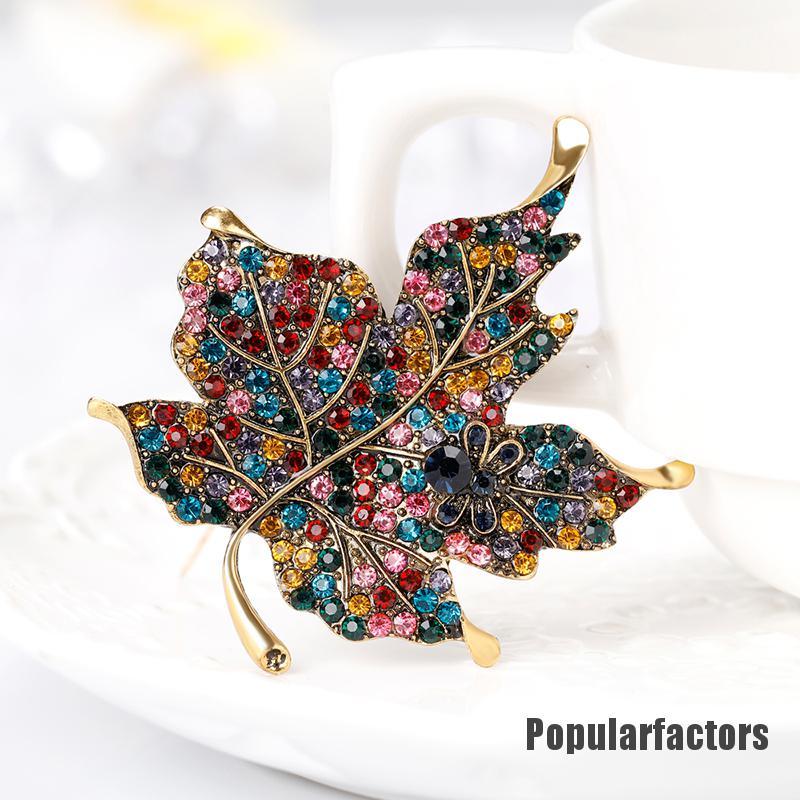 Bông Tai Hình Chiếc Lá Đính Đá Nhiều Màu Sắc