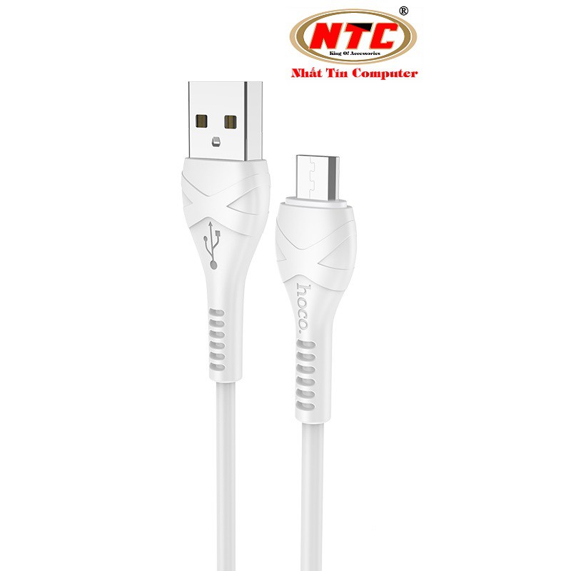 Cáp sạc và truyền dữ liệu cổng microUSB Hoco X37 Cool power dài 1M (Trắng) - Hàng chính hãng