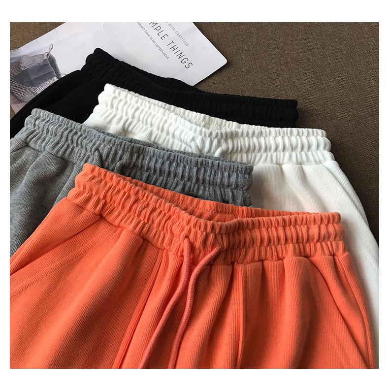 Quần shorts cotton nữ cạp cao có túi dáng rộng đẹp giá rẻ cá tính
