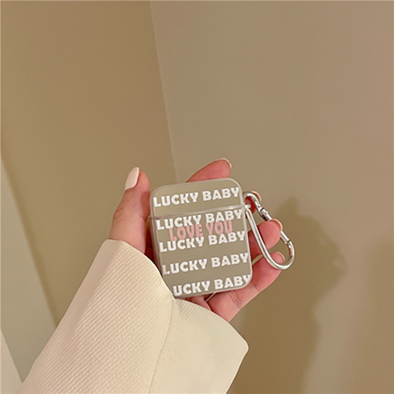 Vỏ Bảo Vệ Hộp Sạc Tai Nghe Bluetooth Airpods 1 2 3 Pro Airpods3 In Chữ LUCKY BABY LOVE YOU Dễ Thương Chống Rơi