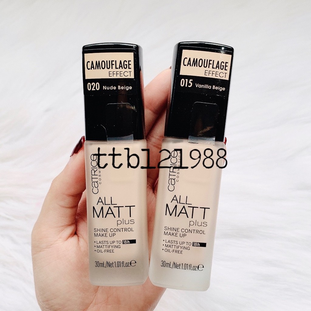 Kem Nền Catrice Cosmetic All Matt Plus Shine Control Make Up 18h