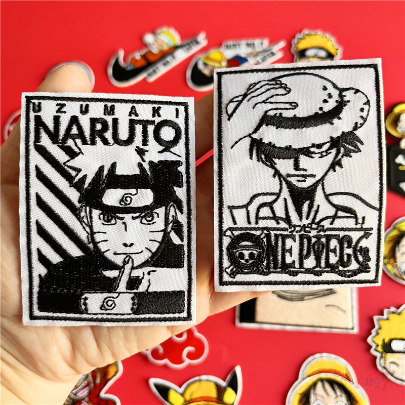 ☸ Miếng Vá Ủi Quần Áo In Hoạ Tiết Hoạt Hình Naruto/One Piece Độc Đáo ☸ 1 Sticker Ủi Thêu Hình Anime