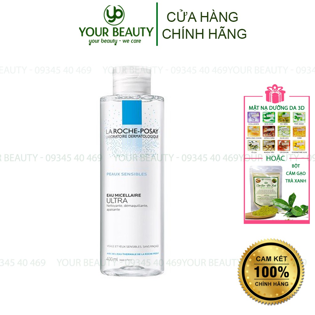 Nước tẩy trang làm sạch sâu cho da nhạy cảm La Roche-Posay Eau Micellar Ultra Peaux Sensibles 400m