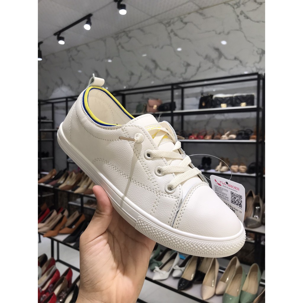 Giày thể thao nữ trắng đế bệt dây lười - T38 Pizishoes | BigBuy360 - bigbuy360.vn