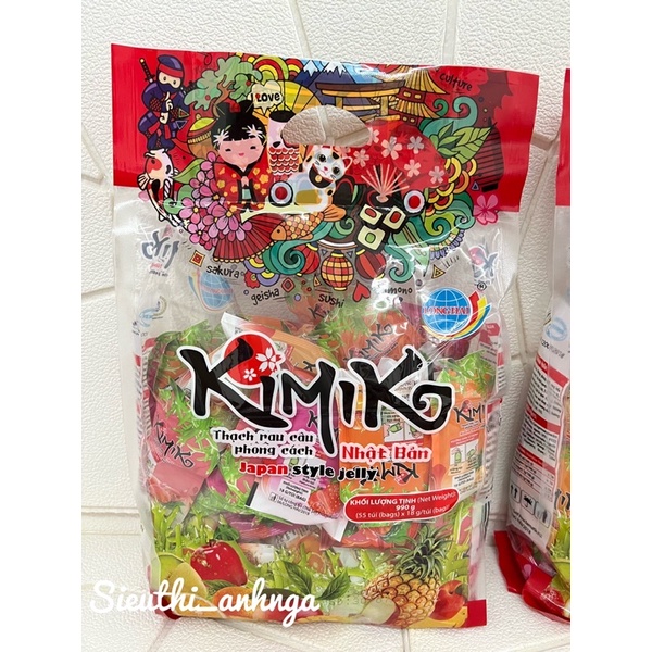 THẠCH TÚI KIMIKO LONG HẢI TÚI 990 GAM ( 55 GÓI NHỎ )