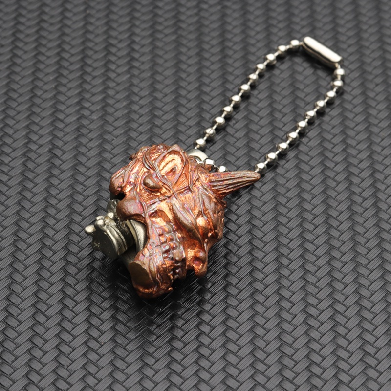 Móc khóa hình đầu lâu bằng đồng thau màu trắng DIY