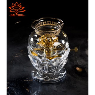 [HÌNH THẬT] ĐÈN DẦU THỦY TINH ĐẾ PHA LÊ CAO CẤP