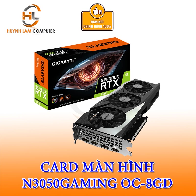 [Mã 55ELSALE2 giảm 5% đơn 3TR] Card màn hình Gigabyte RTX 3050 GAMING OC 8G (GV-N3050GAMING OC-8GD) Tem Viễn Sơn