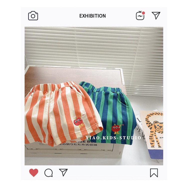 Hàng Mới Về Quần Short Dáng Rộng Kẻ Sọc Màu Sắc Thời Trang Mùa Hè Thoải Mái Dễ Phối Đồ Cho Bé Trai