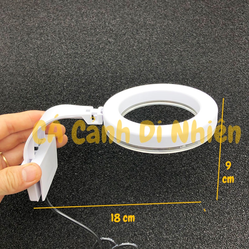 Đèn LED TRÒN đổi màu kẹp thành hồ cá thủy sinh size 20-40 cm