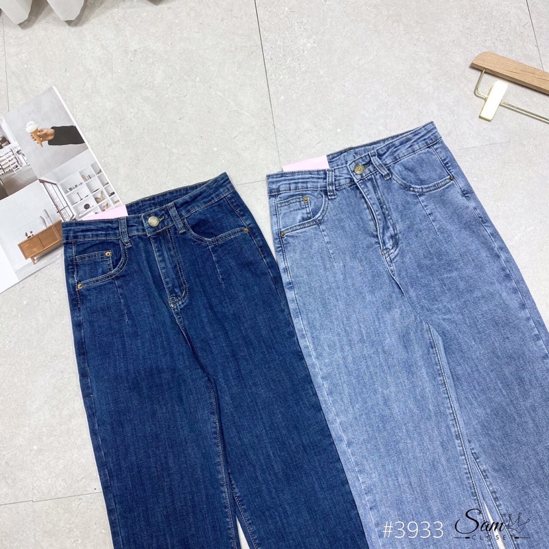 Quần jean ống đứng xẻ gấu 3933