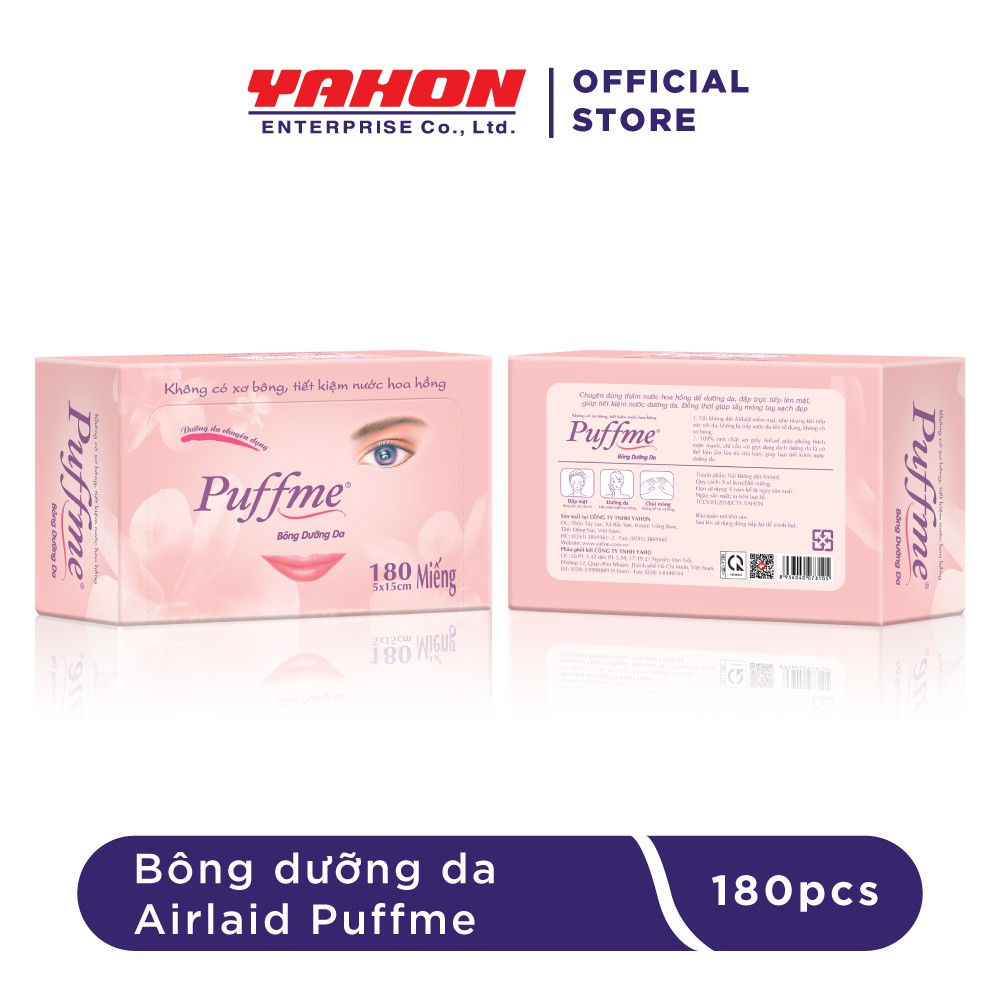 COMBO 3 HỘP BÔNG DƯỠNG DA PUFFME AIRLAID 180 MIẾNG
