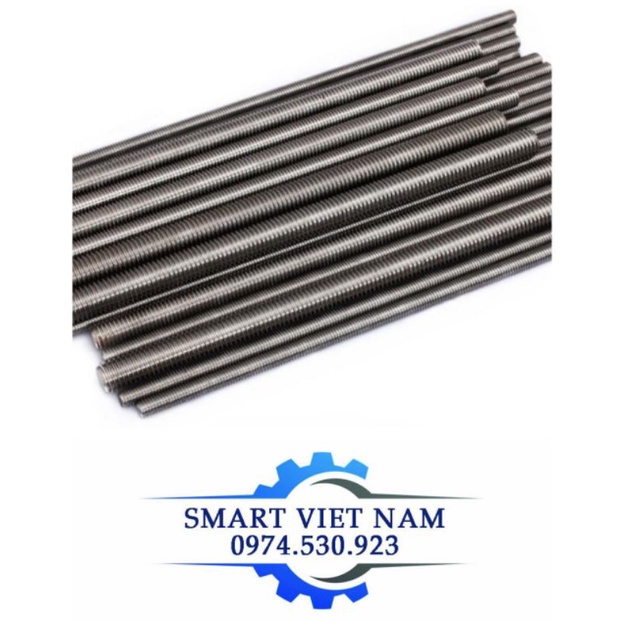 Thanh ren,ty ren inox M4,M5,M6,M8,Combo 2 thanh tiêu chuẩn 1m