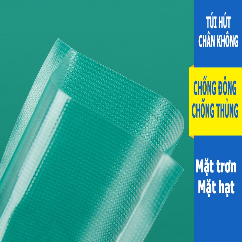 Túi hút chân không, túi bảo quản thực phẩm, hai mặt nhám, cao cấp, 100 túi/sp, BBTD12.2 - HVL TEA