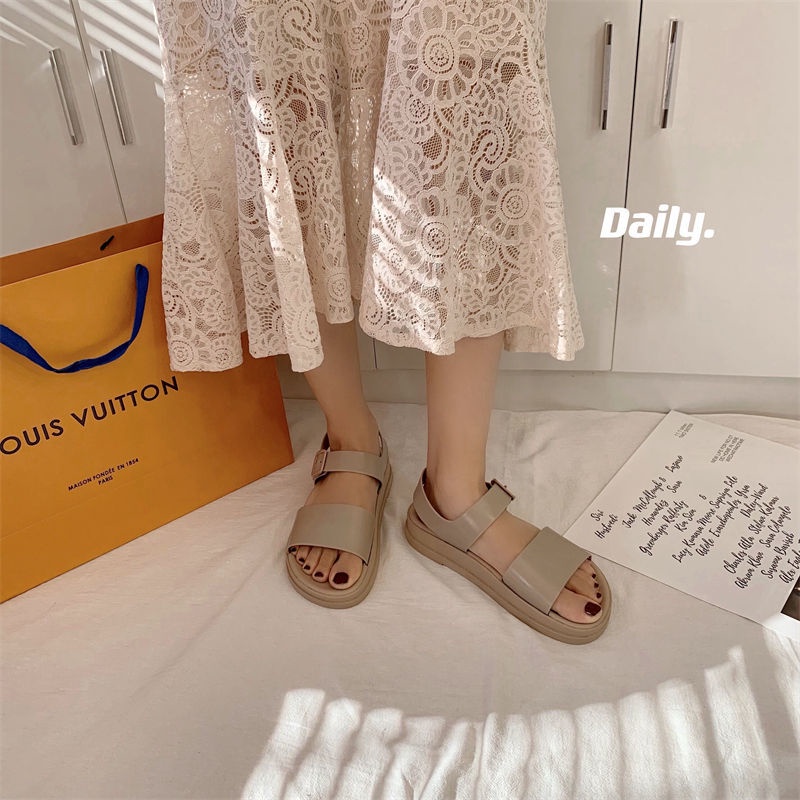 Oeggeo shop Xăng đan Đế Bằng Hở Ngón Cho Nữ
