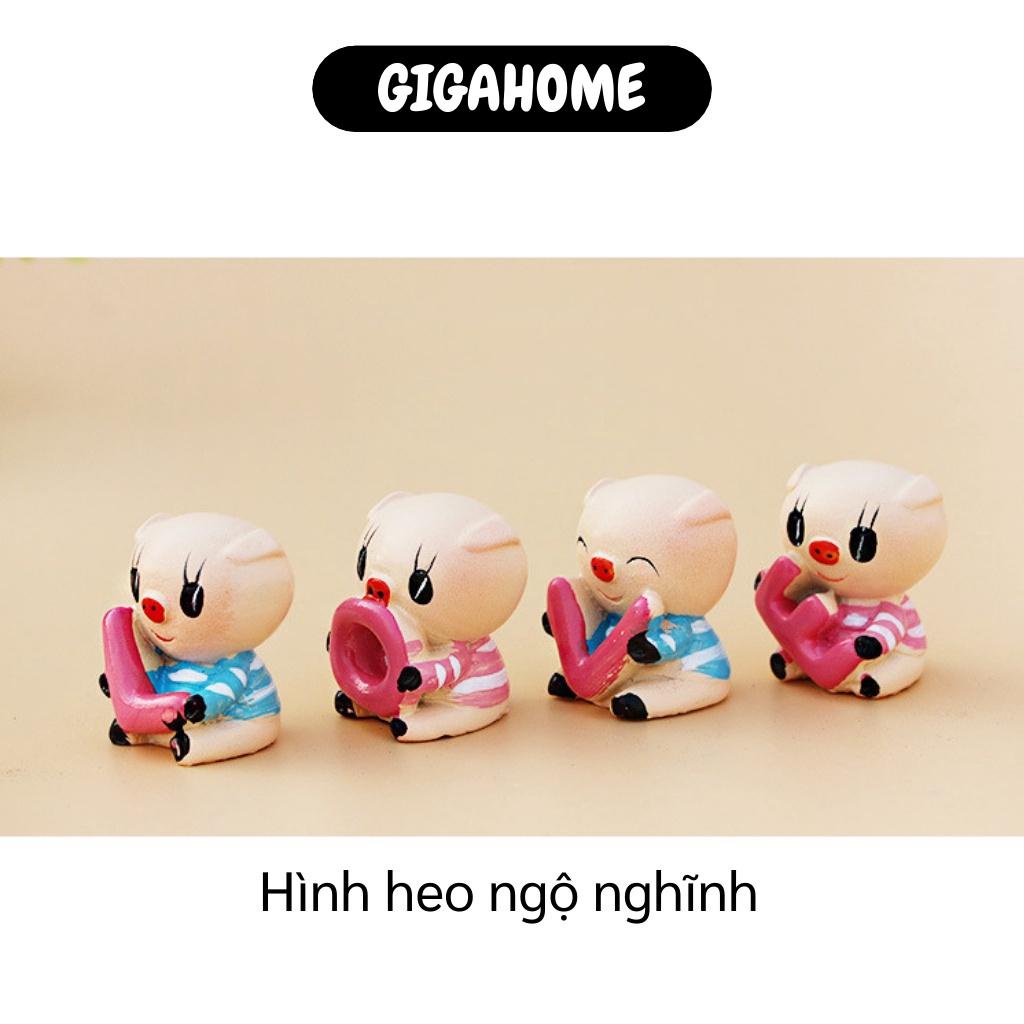 Bộ Tượng GIGAHOME Bộ 4 Tượng Trang Trí Xe Hơi, Bàn Làm Việc Xếp Hình Love Đáng Yêu 3728