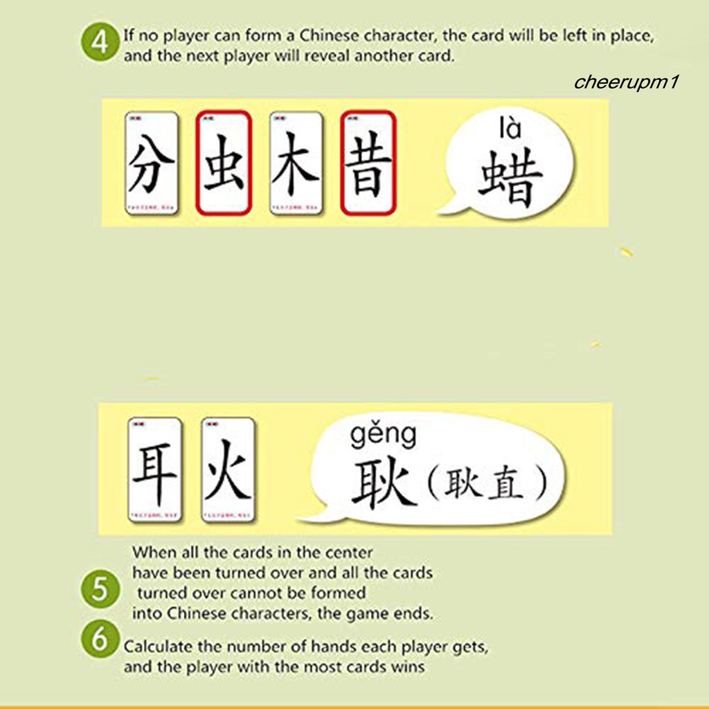 120 Thẻ bài trò chơi ghép chữ Trung Quốc vui nhộn cho cha me và bé